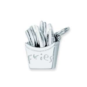  Sterling Silver FRENCH FRIES BOX Charm Jewelry