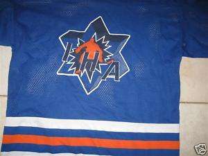 Vintage Hockey IHA Blue Jersey Shirt Size Large L  