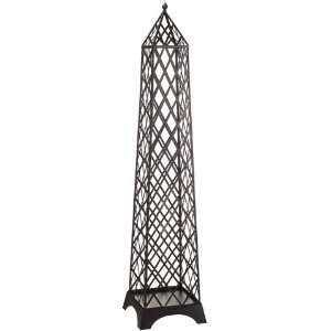   Tin Garden Obelisk w/Stand Black (Pack of 2) Patio, Lawn & Garden