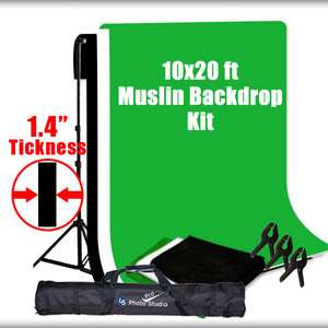   Backdrop Green Chroma Key Studio Muslin Stand Kit 847263072678  
