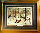 les kouba the blizzard framed pheasant snow storm print 21