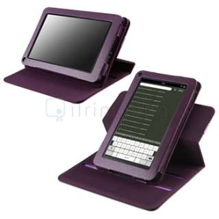   Purple 360° Leather Case+Screen Protector+Pen For Kindle Fire  