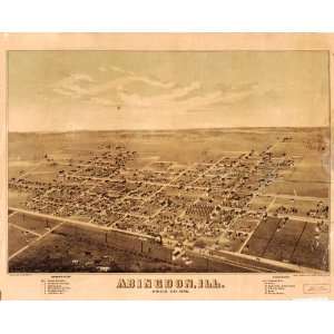   Historic Panoramic Map Abingdon, Ill., Knox Co., 1874.