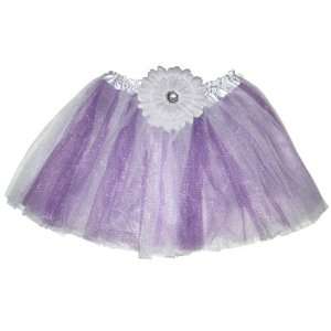 Purple & White Gerbera Flower Tutu Skirt (one size, ages 2 