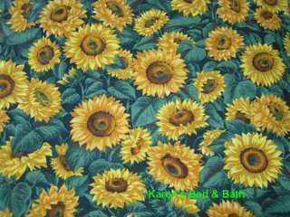   Floral Flower Green Yellow Sunflowers Kitchen Curtain Valance  