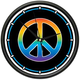 PEACE SYMBOL Wall Clock sign hippie tied dye art gift  