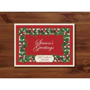    Holly Greetings Paper Placemats   Gift Certificate