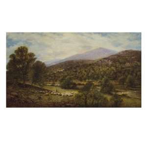  A Wooded River Landscape with a Shepherd and Sheep Premium 
