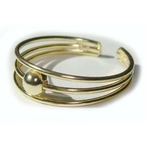  BEAD TOE RING 14kt Gold Over .925 3 ROW with a 3mm 
