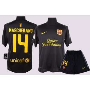  Barcelona 2012 Mascherano Away Jersey Shirt & Shorts Size 