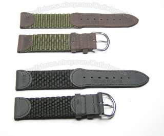 18mm Leather & Nylon Watch Band Strap fits Swiss Army  