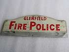 Glenfield Fire Police license plate topper aluminum reflective