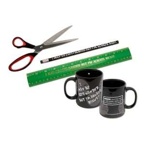  Left handed Office Supply 4 Piece Set (Ruler, Pencil, Scissors 