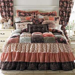   Top GABBY Quilted FULL Comforter Bedspread $175 Brown & Cream  