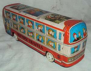 VINTAGE FRICTION LITHO TIN TOY OLYMPIC BUS 1970s RARE  