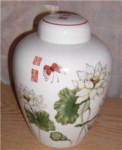 The Tuscany Collection Lotus Ginger Jar Japan Floral  