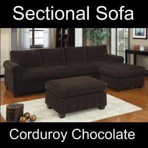 Bobkona Sofa Corduroy Sectional Set Couch F7131  
