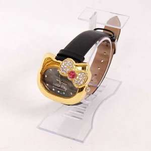  Hello Kitty Face Wrist Watch Wristwatch Band Black