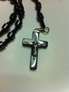 Hematite Stone Rosary Cylindric Beads from Jerusalem  