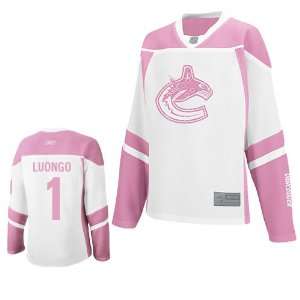 LUONGO #1 Vancouver Canucks RBK Womens Pink NHL Hockey Jersey 