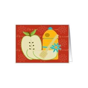  Rosh Hashanah Green Apple and Honey Pot Life is Sweet Card 