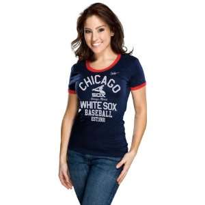  Chicago White Sox Womens Nike Navy Cooperstown Ringer T 