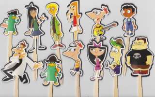 Phineas and Ferb Cupcake Cake Toppers Birthday Party decor  