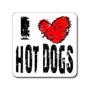  I Love Heart HOT DOGS   Window Bumper Laptop Sticker 