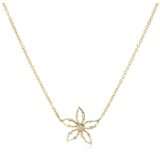 Mizuki 14k Cable Chain Necklace With Charm Flower Diamond,16