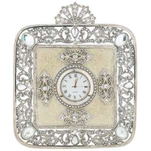 Olivia Riegel Deco Desk Clock With Rhinestones, Swarovski Crystals 