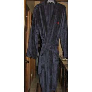    Mens Ralph Lauren Velour Kimono Robe in Navy Blue 