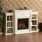 Electric Fireplace W/ Bookcases Media TV Stand Storage