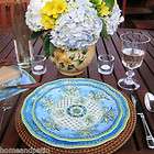 18PC Benidorm Blue Outdoor Melamine Dinnerware Set items in Home and 