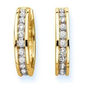  10K Yellow Gold 1 ct. Diamond Huggie Earrings Katarina Jewelry