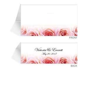  140 Personalized Place Cards   Pink Rose Party Office 