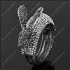 grey Swarovski Crystals rabbit Bangle Bracelets cuff  