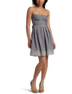  Teeze Me Juniors Embroidered Chambray Tube Dress 
