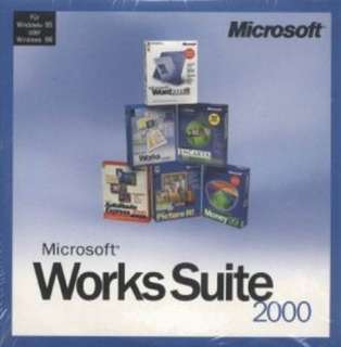 MS Works Suite 2000 PC CD Word, Picture It, Home Publishing, Money 