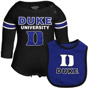  Duke Blue Devils Infant Bleacher Creeper & Bib Set   Black 