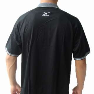 Mizuno Mens Golf Polo Shirt Half zip Cotton Black M  