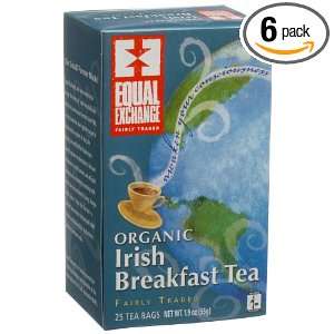 Equal Exchange Tea Irish Breakfast, 25 Count Box (Pack of 6)  