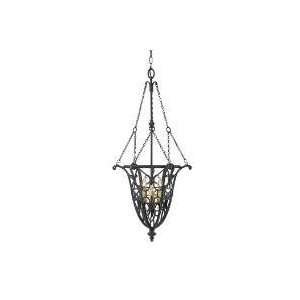   Table 3 Light Hall Chandelier in Antique Forged Iron