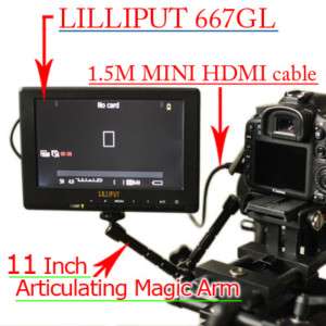 Lilliput 7 HDMI monitor On Camera 667GL + 11Magic Arm  