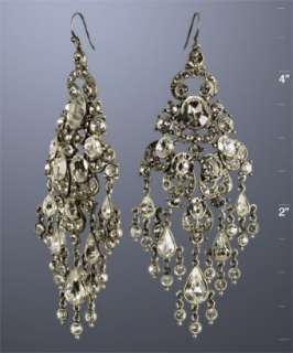 Ben Amun pewter and crystal large chandelier earrings   up to 