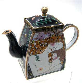   MINIATURE COPPER TEAPOT ~ MOTHER & CHILD by KLIMT ~ NEW in BOX  