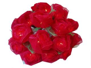 Lovely Red Rose Fair Trade Flower String Lights   3 4M  