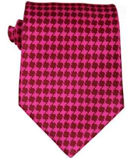   pink houndstooth silk tie  