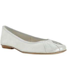 French Sole silver metallic leather Tango ruched flats   up 