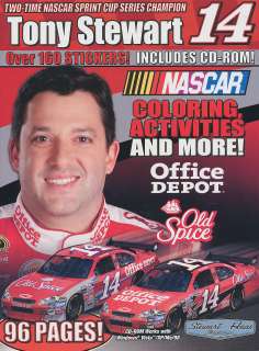 NASCAR Tony Stewart Coloring Book STICKERS CDRom & more  