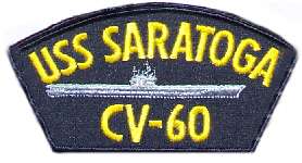 US Navy Ball Cap Patch USS Saratoga CV 60  